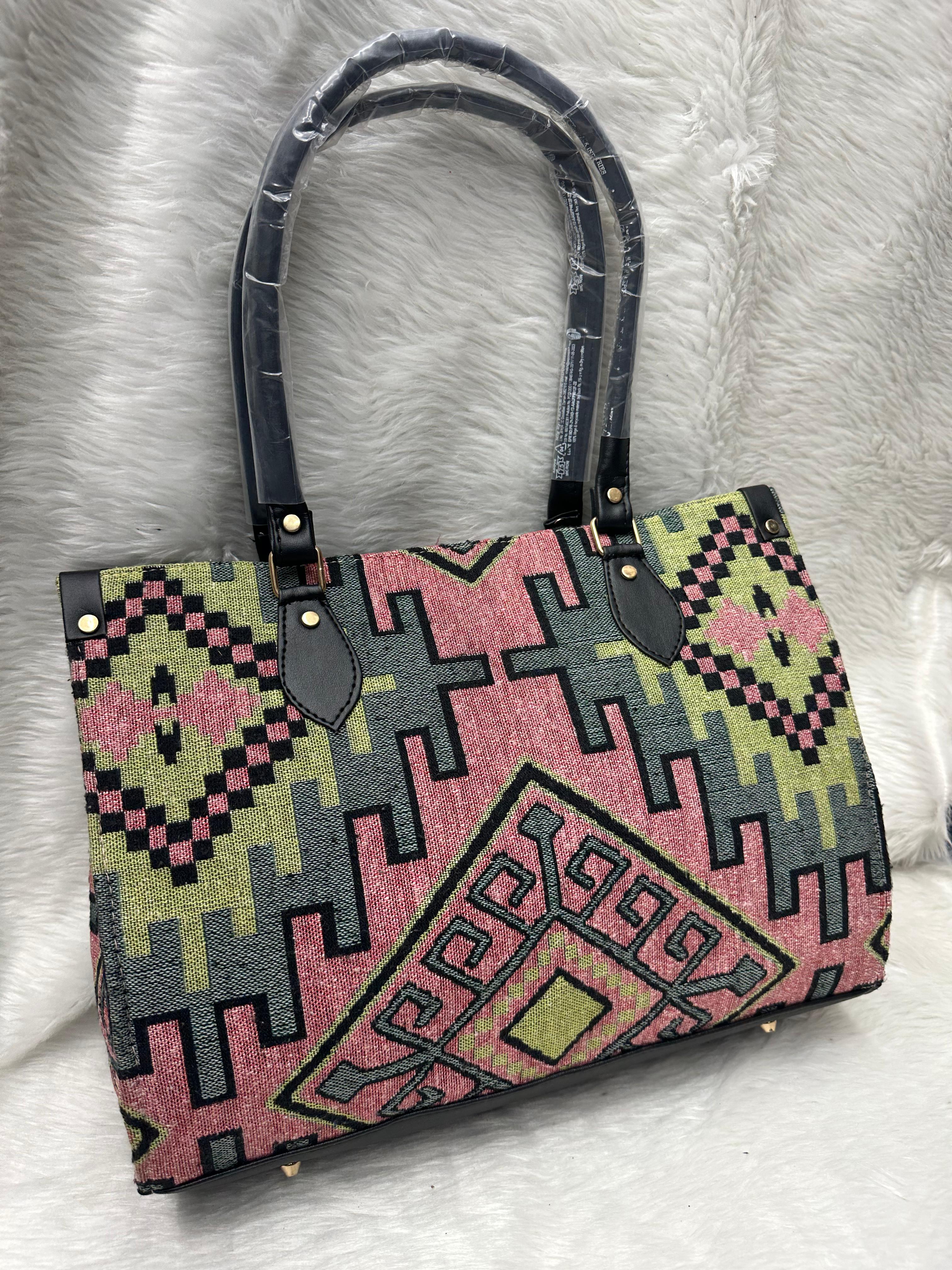 Artistry in Motion: Oversized Ikkat Tote Bag